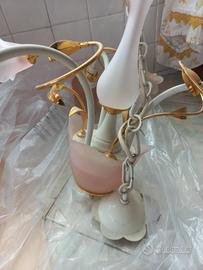 lampadaio  in ferro battuto e verro soffiato 