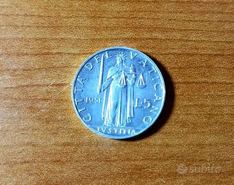 5 lire citta' del vaticano 1951