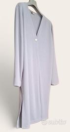 Cardigan lungo donna grigio chiaro XL con spacchi