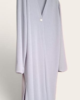 Cardigan lungo donna grigio chiaro XL con spacchi