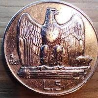  una moneta 5 lire e due da 1 lira