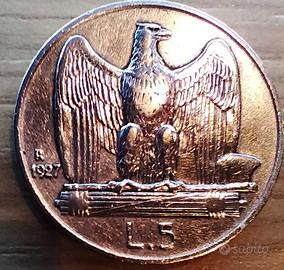  una moneta 5 lire e due da 1 lira