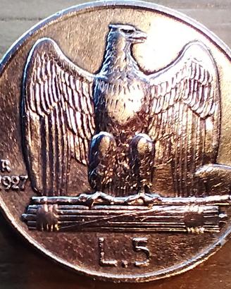  una moneta 5 lire e due da 1 lira