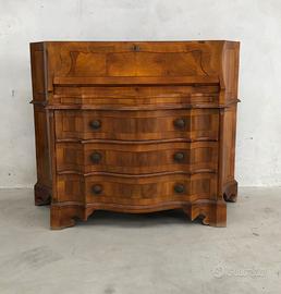 Cassettone con ribalta legno massello lastronato