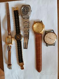 Lotto di 5 OROLOGI VINTAGE 