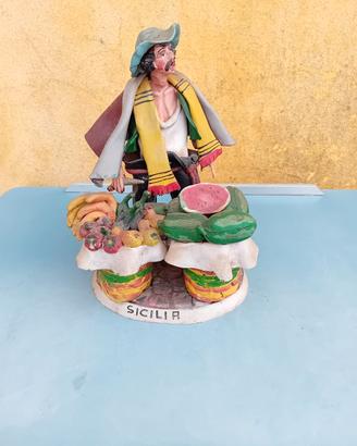 statua siciliana in terra cotta alta 25cm 