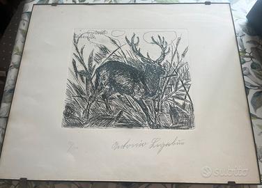 Antonio ligabue acquaforte quadro