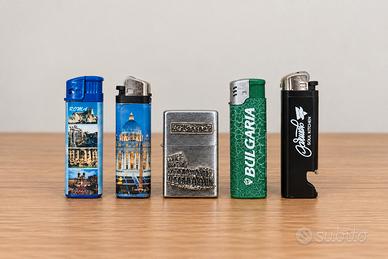 Lotto 5 accendini travel/souvenir
