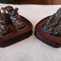 Arte orientale.Coppia di rari segnaposto orientali