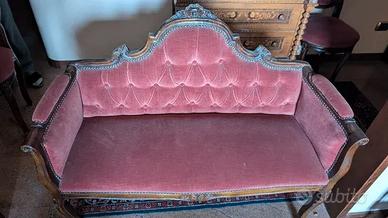 Divanetto e 2 poltroncine vintage velluto