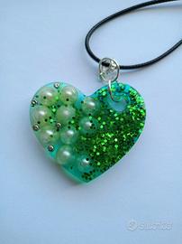 Collana artigianale "Emerald Pearl"
