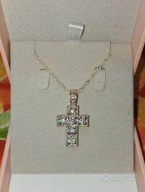 collana croce arg.925  cubic zirconia 