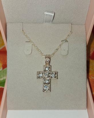collana croce arg.925  cubic zirconia 
