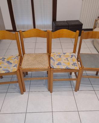 Sedie in legno 4 pezzi 