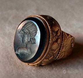 vecchio anello sigillo afghano mm 17,7 