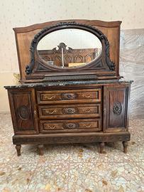 Buffet Vintage Primo '900 con Marmo e Specchiera