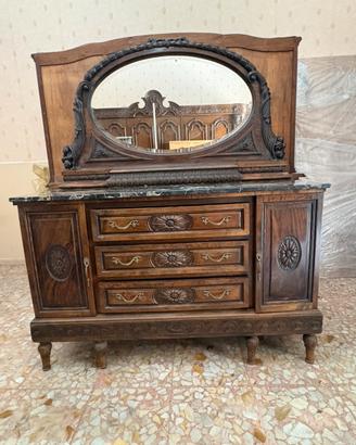 Buffet Vintage Primo '900 con Marmo e Specchiera