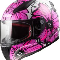 Casco integrale Donna LS2 POPPIES Rosa Bianco