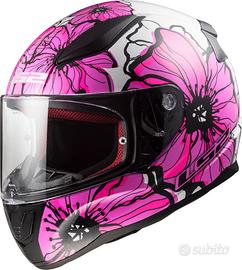 Casco integrale Donna LS2 POPPIES Rosa Bianco