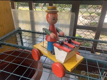 Giocattolo d'epoca 1935/1945 Uomo  suona xilofono