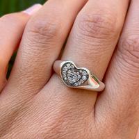 Anello argento 925 con cuore e zirconi