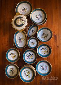 Servizio di piatti vintage Bavaria uccelli e fiori