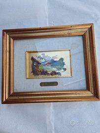 quadretto dipinto a mano su foglia d'oro