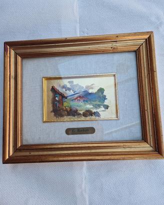 quadretto dipinto a mano su foglia d'oro