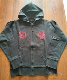 Felpa nera con cappuccio e zip con cuori LOVE/HATE