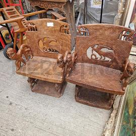 COPPIA POLRONCINE LEGNO AFRICANE