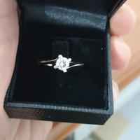anello solitario oro 18kt e diamante naturale 