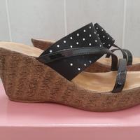 Sandali neri con zeppa