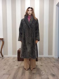 Pelliccia di agnellino persiano grigio perla