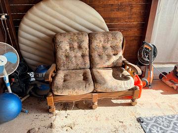 Divanetto 2 posti in legno massello rustico