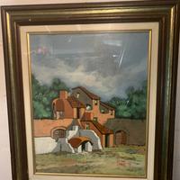 Quadro, olio su tela, paesaggio toscano