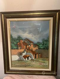 Quadro, olio su tela, paesaggio toscano