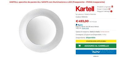 Kartell Specchio illuminazione led luce calda