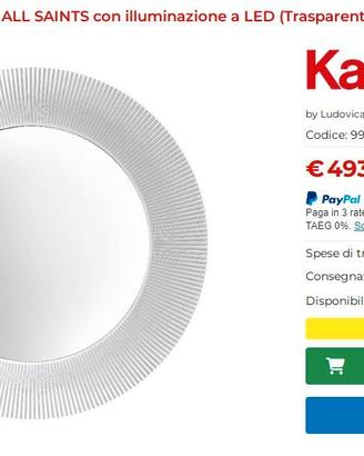 Kartell Specchio illuminazione led luce calda