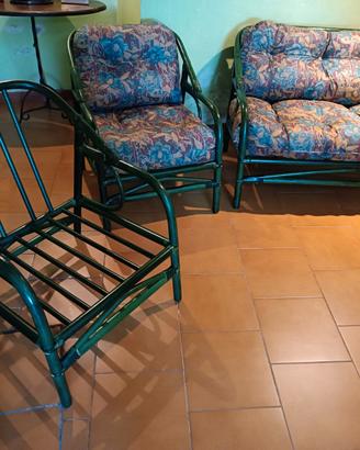 Salottino con struttura in vimini