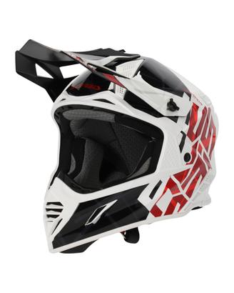 Casco Acerbis X-Track bianco lucido nero rosso bia