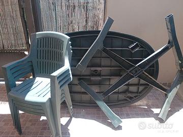 set tavolo e sedie da giardino 