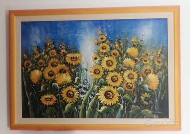 QUADRO AD OLIO SU TELA CON CORNICE