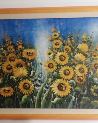 QUADRO AD OLIO SU TELA CON CORNICE