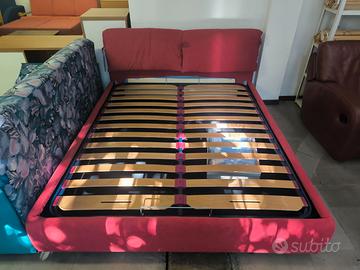 letto contenitore microfibra rossa/azzurro