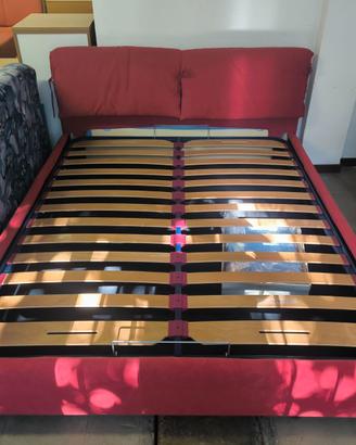 letto contenitore microfibra rossa/azzurro