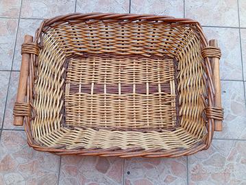 CESTA GRANDE IN VIMINI NUOVA 10 EURO 