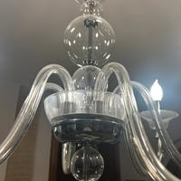 Lampadario  di design vetro e acciaio