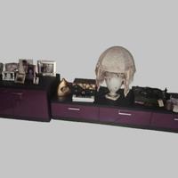 Mobile soggiorno completo modulare bordeaux lucido