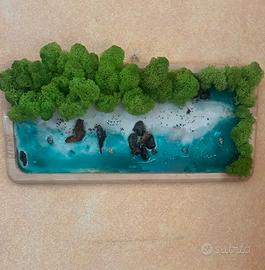 Quadro spiaggia e Oceano 3D-cornice in legno 30x15