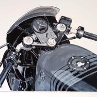 Quadro dipinto su tela Moto Guzzi special  100X70